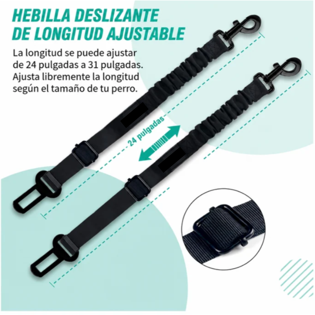 Pet car seat belt with adjustable length